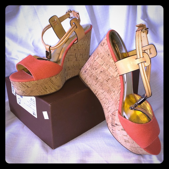 Coach Shoes - Coach Linden Canvas Wedges size 10